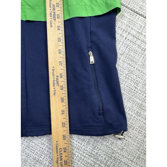 LRL Ralph Lauren Active Fleece Vest Green Navy Full Zip Draw Cord Hem Size M - Picture 13 of 14